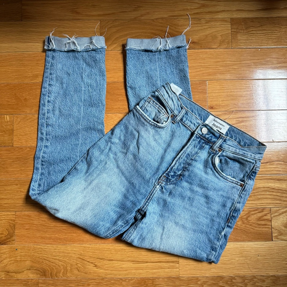 Reformation Liza High Rise Straight Jean Size 25